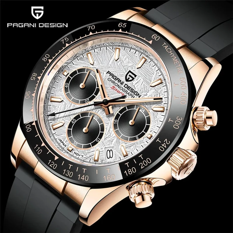 40mm Neue V2 PAGANI DESIGN herren Quarz Uhren Saphir Retro Chronograph Edelstahl Wasserdicht Uhr Männer Relogio Masculino