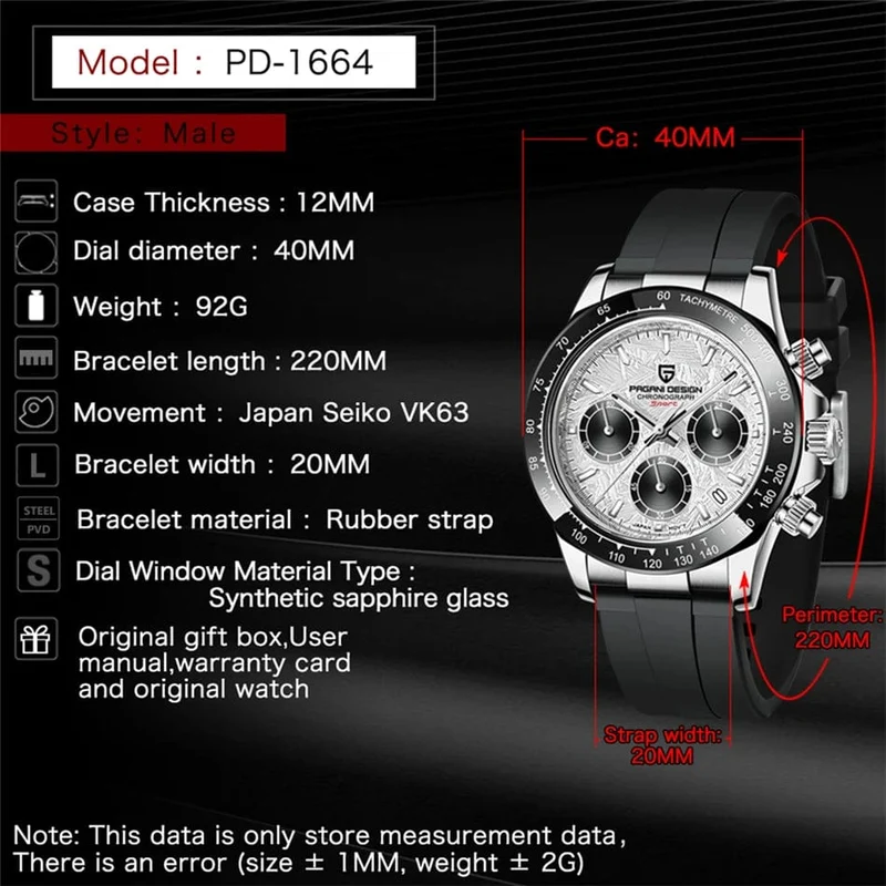 40mm Neue V2 PAGANI DESIGN herren Quarz Uhren Saphir Retro Chronograph Edelstahl Wasserdicht Uhr Männer Relogio Masculino