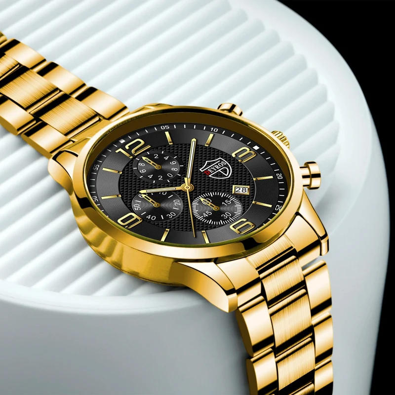 Reloj hombre Luxury Business Männer Uhren Edelstahl Quarz Armbanduhr Männlichen Leder Kalender Leuchtende Uhr relogio masculino