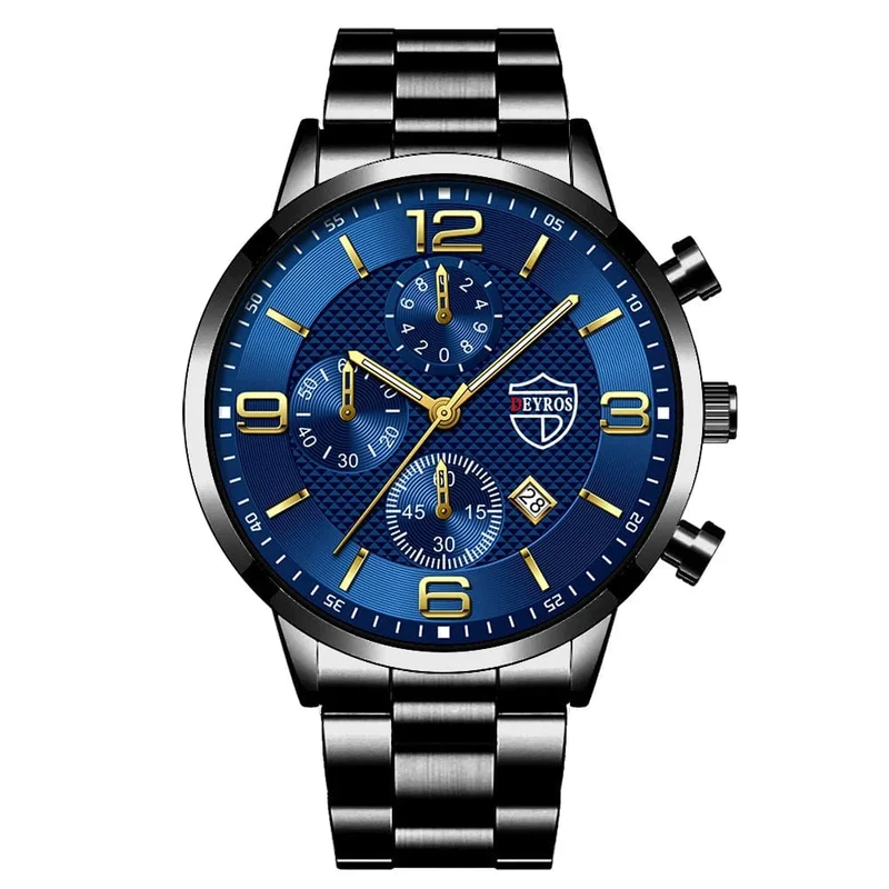 Reloj hombre Luxury Business Männer Uhren Edelstahl Quarz Armbanduhr Männlichen Leder Kalender Leuchtende Uhr relogio masculino