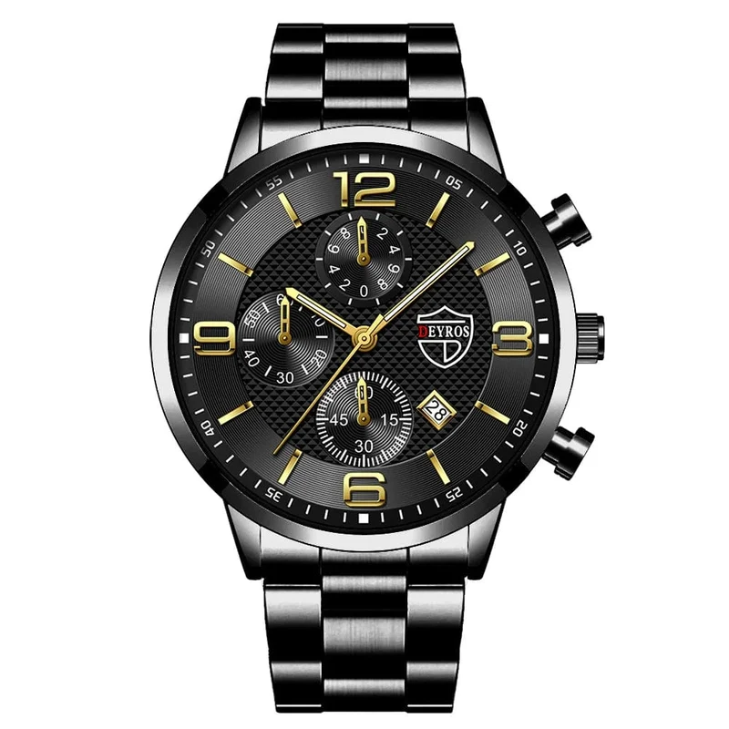 Reloj hombre Luxury Business Männer Uhren Edelstahl Quarz Armbanduhr Männlichen Leder Kalender Leuchtende Uhr relogio masculino