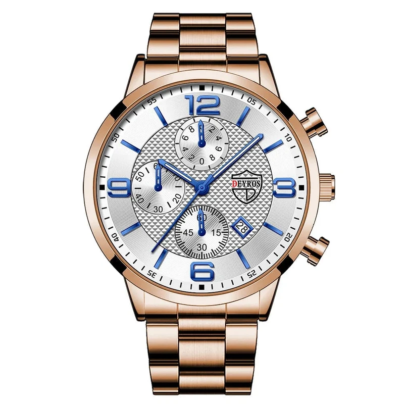 Reloj hombre Luxury Business Männer Uhren Edelstahl Quarz Armbanduhr Männlichen Leder Kalender Leuchtende Uhr relogio masculino