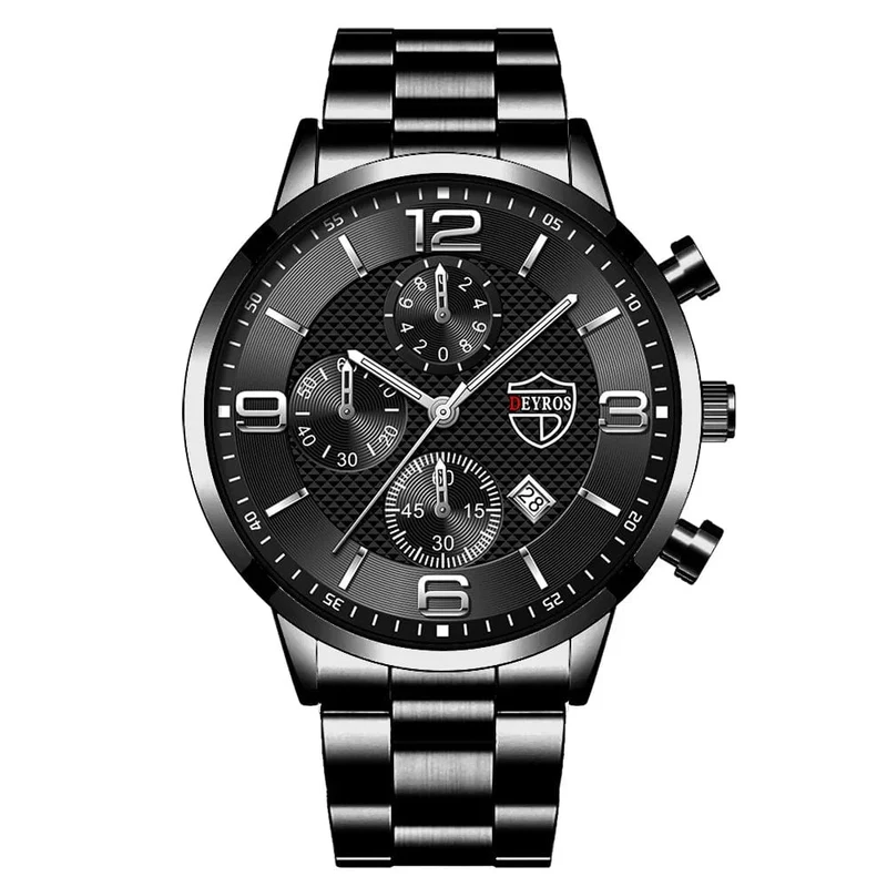 Reloj hombre Luxury Business Männer Uhren Edelstahl Quarz Armbanduhr Männlichen Leder Kalender Leuchtende Uhr relogio masculino