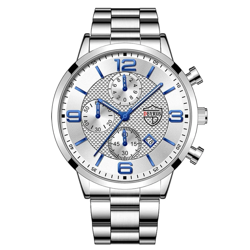 Reloj hombre Luxury Business Männer Uhren Edelstahl Quarz Armbanduhr Männlichen Leder Kalender Leuchtende Uhr relogio masculino