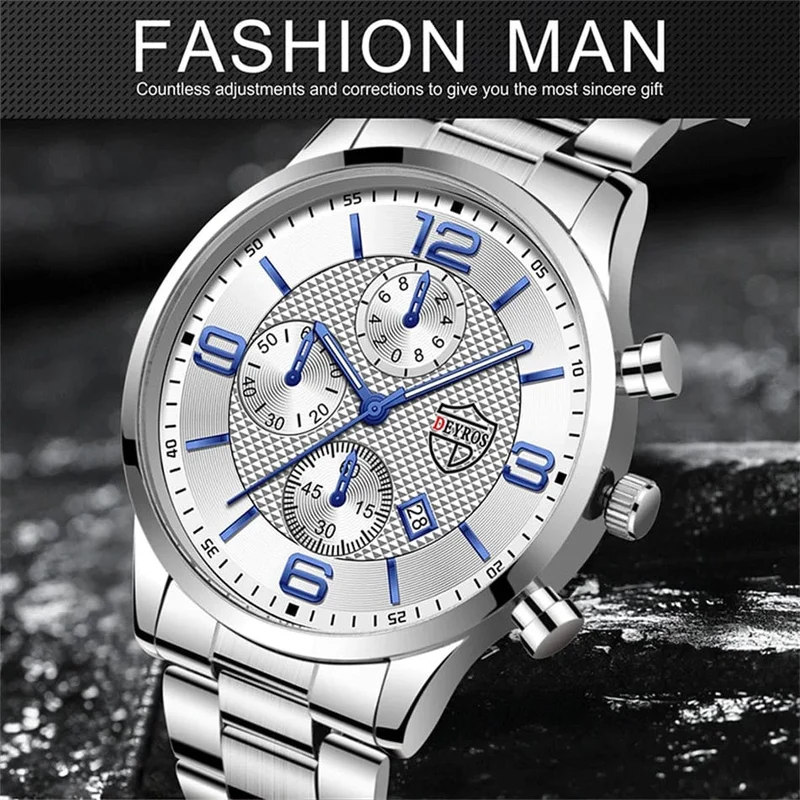 Reloj hombre Luxury Business Männer Uhren Edelstahl Quarz Armbanduhr Männlichen Leder Kalender Leuchtende Uhr relogio masculino