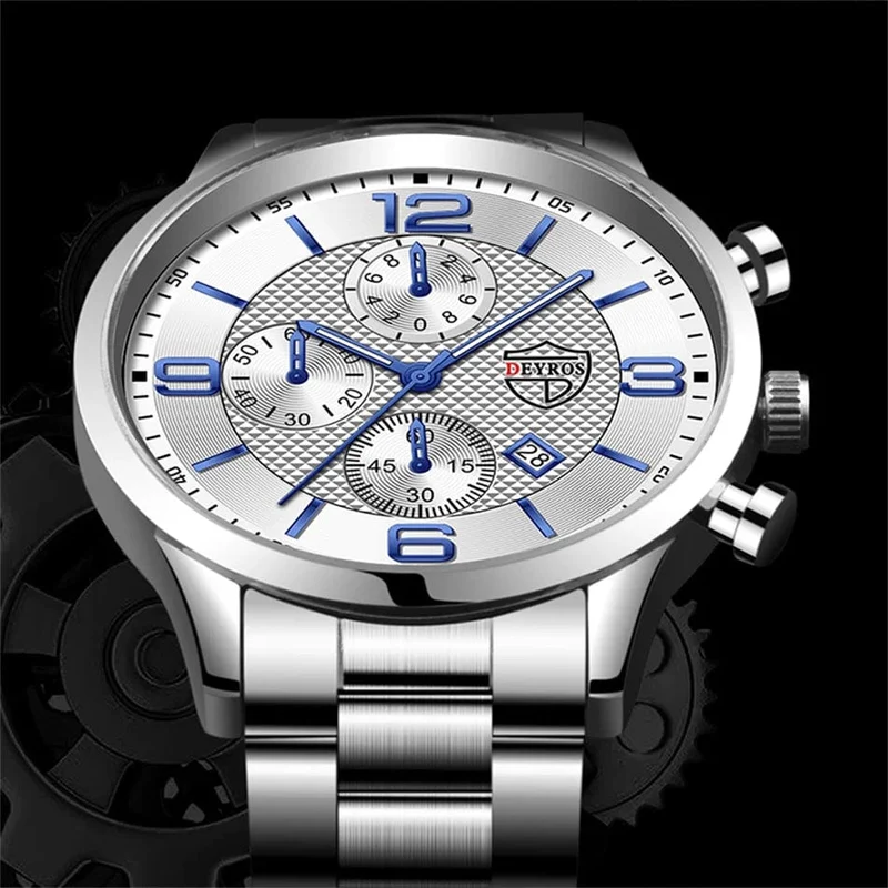 Reloj hombre Luxury Business Männer Uhren Edelstahl Quarz Armbanduhr Männlichen Leder Kalender Leuchtende Uhr relogio masculino