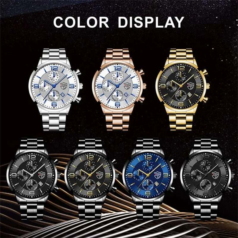 Reloj hombre Luxury Business Männer Uhren Edelstahl Quarz Armbanduhr Männlichen Leder Kalender Leuchtende Uhr relogio masculino