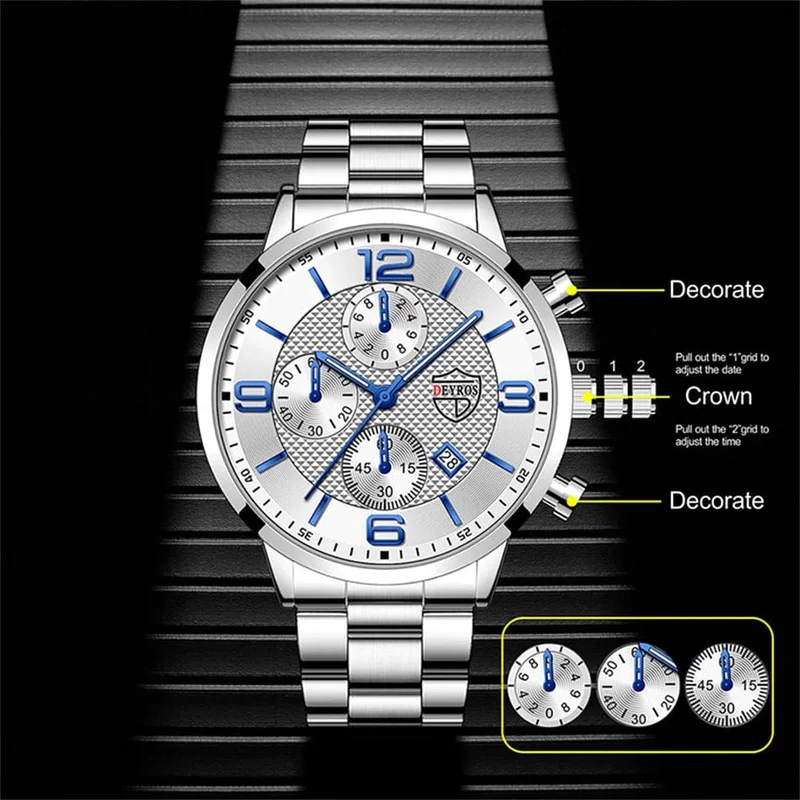 Reloj hombre Luxury Business Männer Uhren Edelstahl Quarz Armbanduhr Männlichen Leder Kalender Leuchtende Uhr relogio masculino