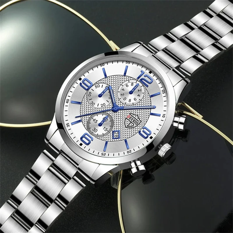 Reloj hombre Luxury Business Männer Uhren Edelstahl Quarz Armbanduhr Männlichen Leder Kalender Leuchtende Uhr relogio masculino
