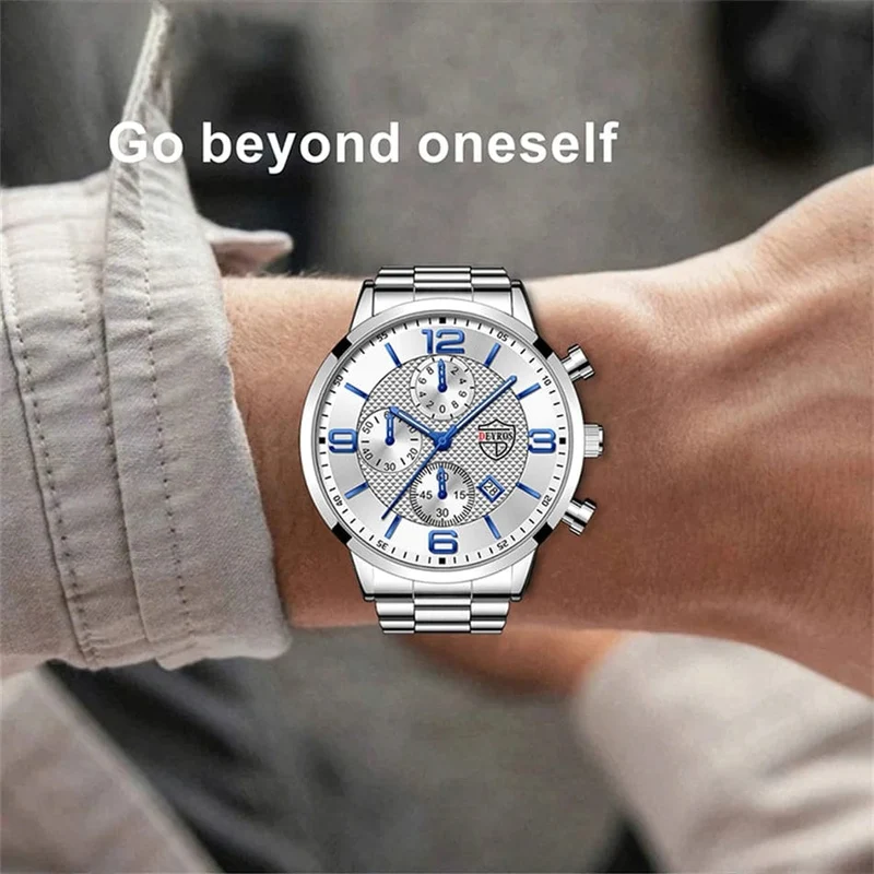 Reloj hombre Luxury Business Männer Uhren Edelstahl Quarz Armbanduhr Männlichen Leder Kalender Leuchtende Uhr relogio masculino
