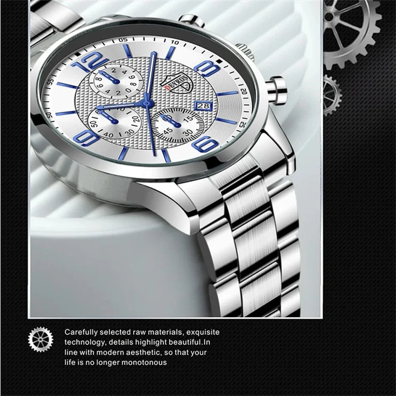 Reloj hombre Luxury Business Männer Uhren Edelstahl Quarz Armbanduhr Männlichen Leder Kalender Leuchtende Uhr relogio masculino