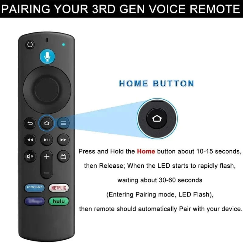 Ersatz-Sprachfernbedienung für Fire Stick TV 3. Generation Smart TV Stick 4K MAX Lite Fire Cube Smart Remote, funktioniert mit Alexa