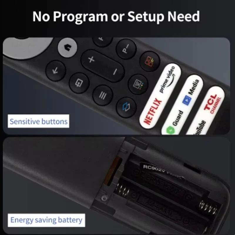 RC902V FMR4 Ersatzfernbedienung für TCL Mini-LED QLED 4K UHD Smart Android TV (keine Sprachfunktion)