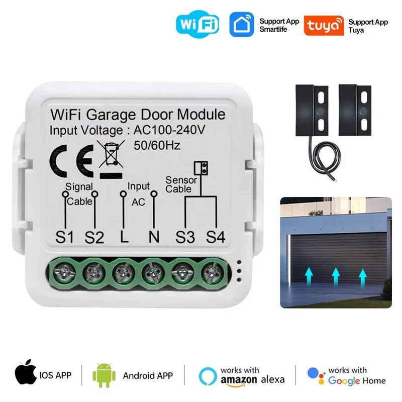 Tuya WiFi Garagentoröffner-Controller Smart Automatischer Garagentorschalter APP-Fernbedienung für Alexa Google Home Yandex Alice