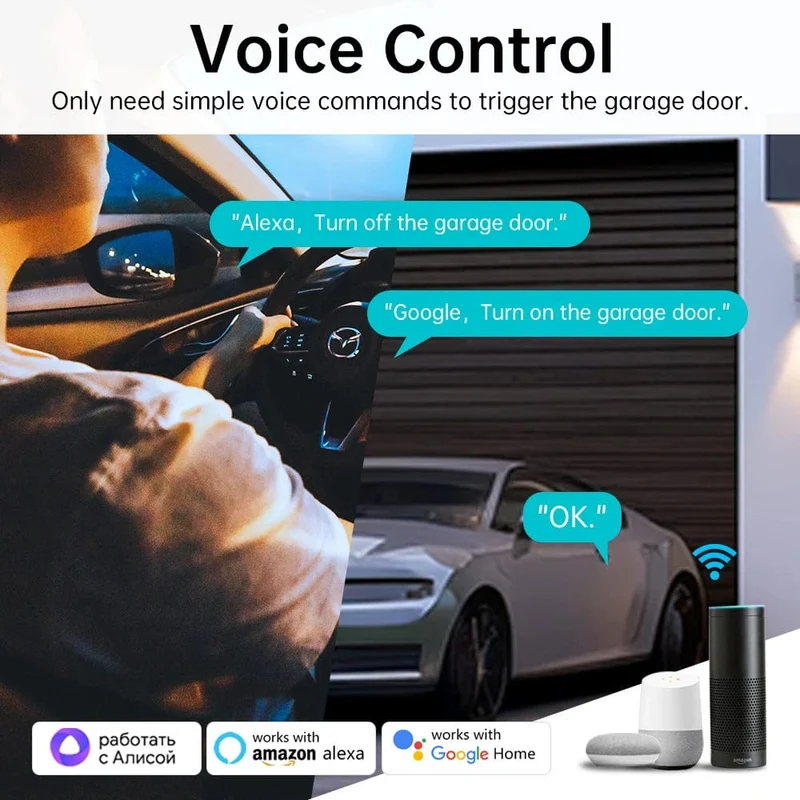 Tuya WiFi Garagentoröffner-Controller Smart Automatischer Garagentorschalter APP-Fernbedienung für Alexa Google Home Yandex Alice