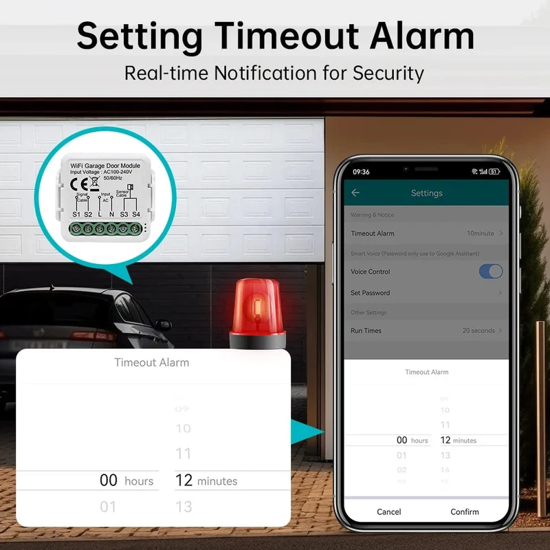 Tuya WiFi Garagentoröffner-Controller Smart Automatischer Garagentorschalter APP-Fernbedienung für Alexa Google Home Yandex Alice