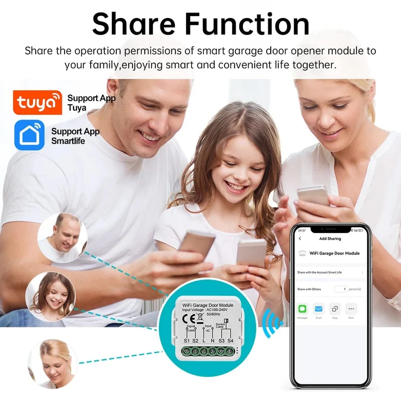 Tuya WiFi Garagentoröffner-Controller Smart Automatischer Garagentorschalter APP-Fernbedienung für Alexa Google Home Yandex Alice