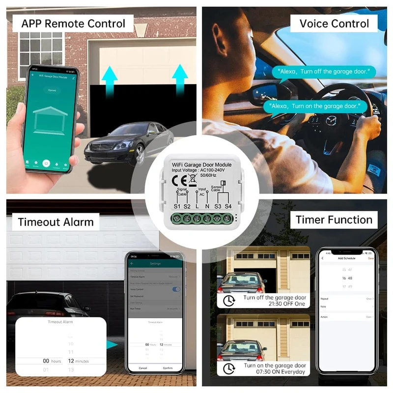 Tuya WiFi Garagentoröffner-Controller Smart Automatischer Garagentorschalter APP-Fernbedienung für Alexa Google Home Yandex Alice