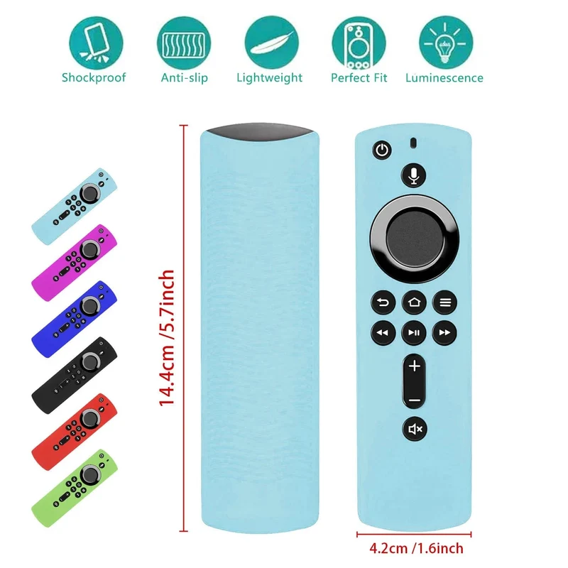 Schützende Silikonhülle passend für die Fernbedienungsabdeckung des Amazon Alexa Fire TV Sticks, stoßfeste, rutschfeste und langlebige Controller-Hülle