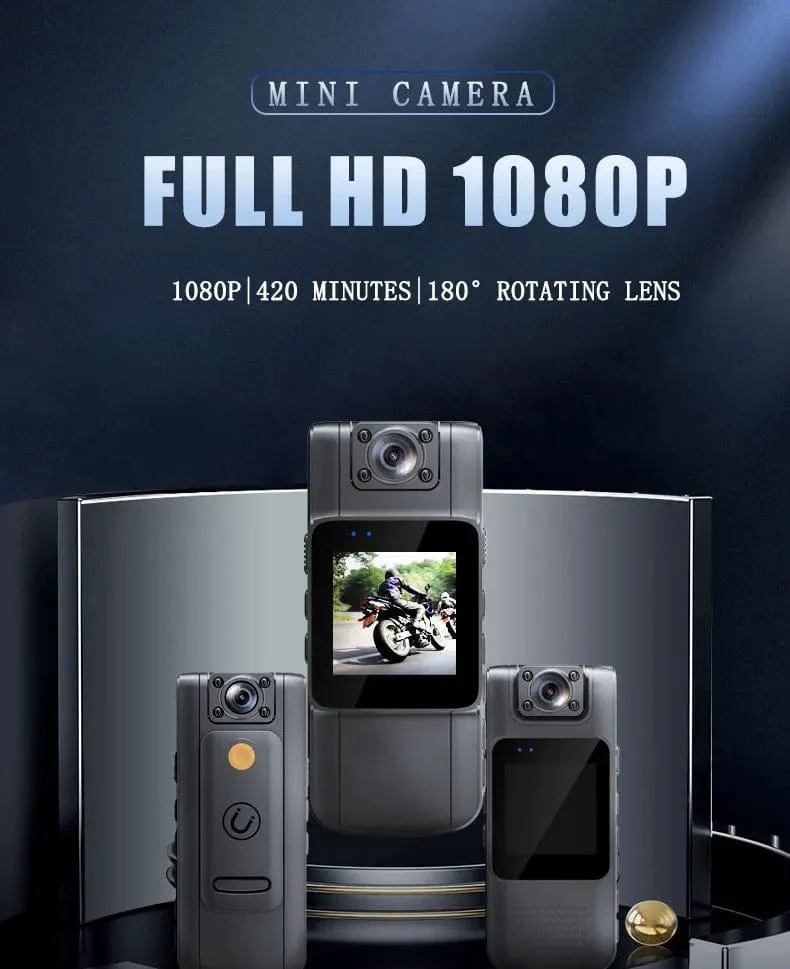 JOZUZE L11 1080P HD Minikamera Tragbarer digitaler Videorecorder BodyCam Infrarot-Nachtsicht-Polizeikamera Kleiner Fahrrad-Camcorder