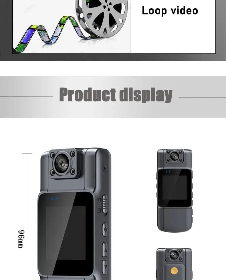 JOZUZE L11 1080P HD Minikamera Tragbarer digitaler Videorecorder BodyCam Infrarot-Nachtsicht-Polizeikamera Kleiner Fahrrad-Camcorder