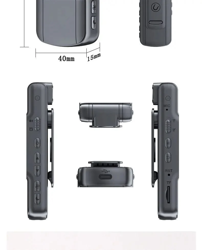 JOZUZE L11 1080P HD Minikamera Tragbarer digitaler Videorecorder BodyCam Infrarot-Nachtsicht-Polizeikamera Kleiner Fahrrad-Camcorder