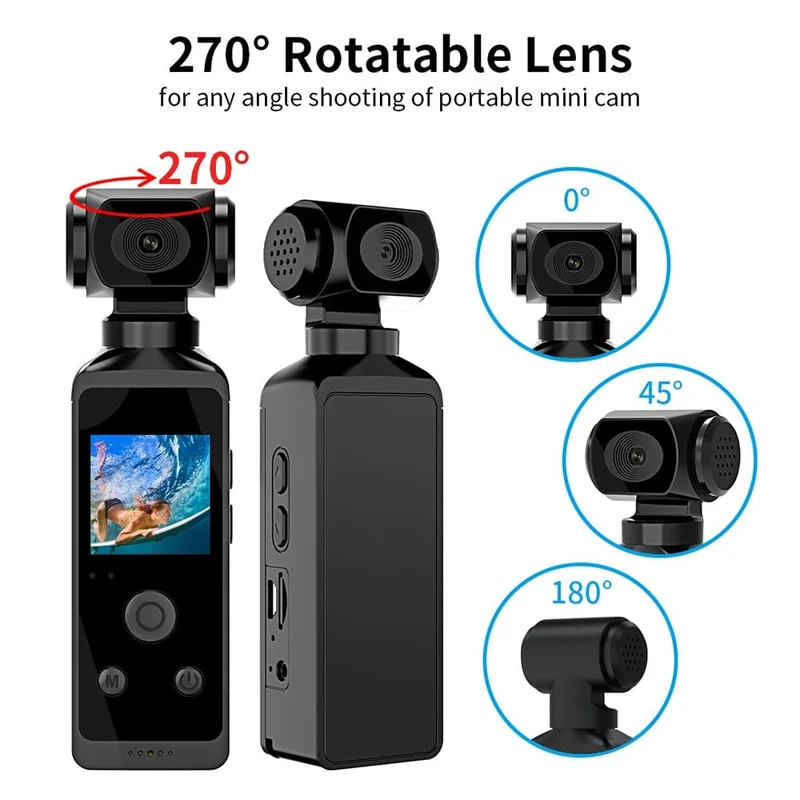 1080P 4K WiFi Full HD Kamera 270 Drehbare Mini Camcorder Outdoor Sport DV Mit Wasserdicht Fall Video Recorder Camcorder Cam