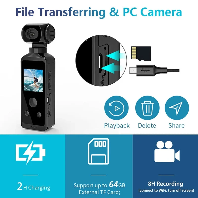 1080P 4K WiFi Full HD Kamera 270 Drehbare Mini Camcorder Outdoor Sport DV Mit Wasserdicht Fall Video Recorder Camcorder Cam
