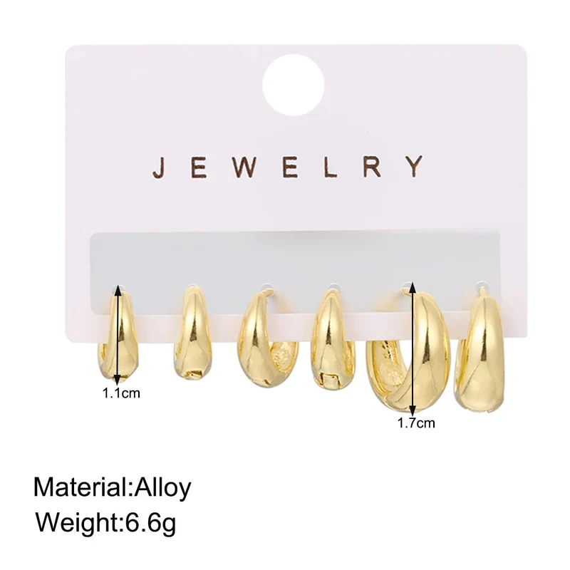 6 Stück trendige minimalistische Creolen aus Edelstahl für Frauen mit Kristallzirkonia, Huggie Circle Punk-Ohrringe, Piercing-Schmuck