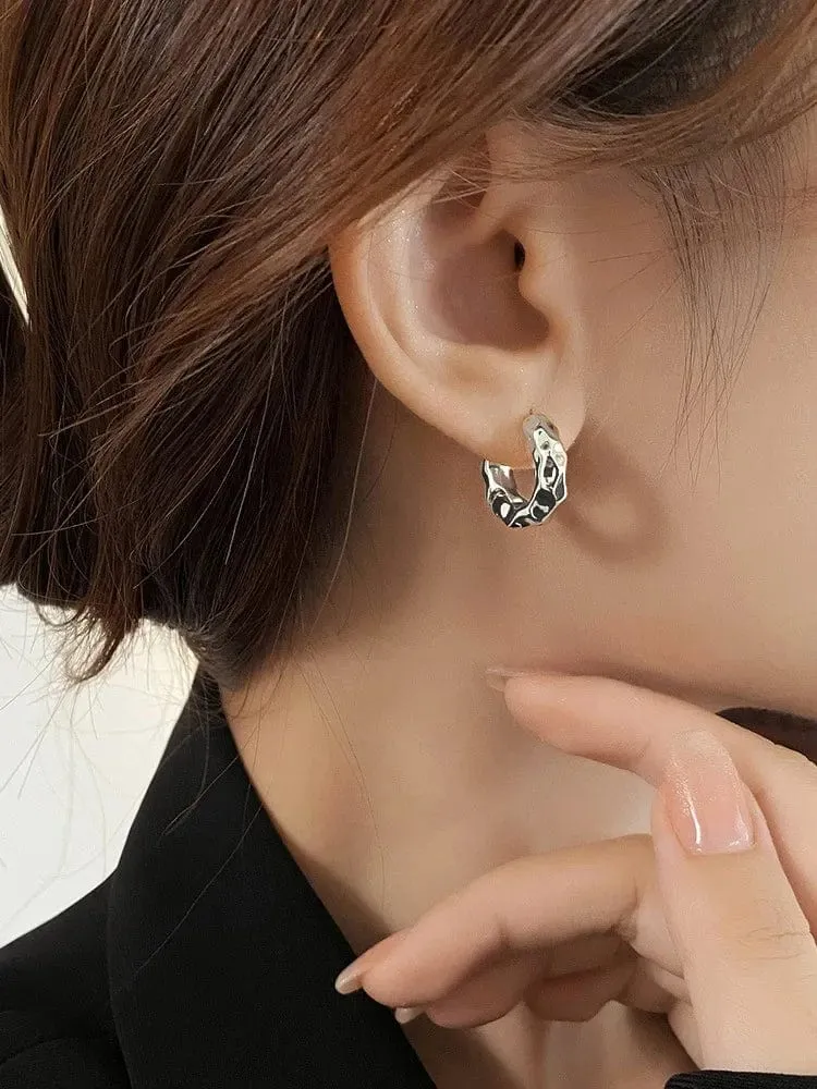 Neu Heißer Verkauf Trendy 925 Sterling Silber Kreis Ohrringe für Frauen Echt Silber Ohr Hoop