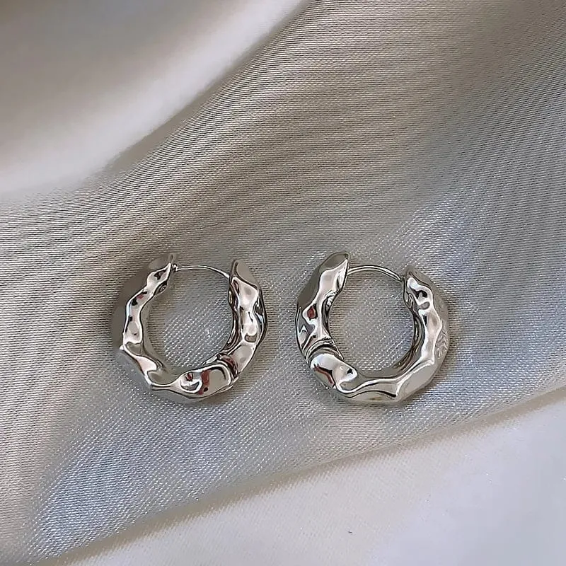 Neu Heißer Verkauf Trendy 925 Sterling Silber Kreis Ohrringe für Frauen Echt Silber Ohr Hoop