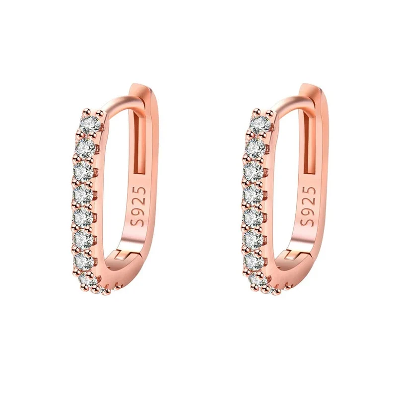 925 Sterling Silber Kristall Schmuck Mode Zirkon Kreis Hoop Ohrringe Für Frau Neue XY0179