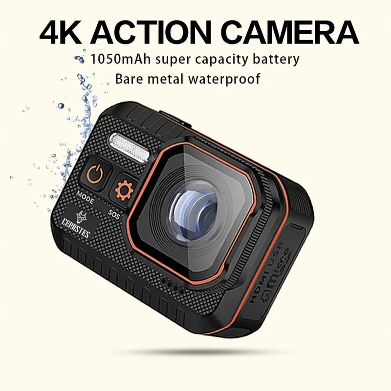 CERASTES Action Kamera 4K60FPS Mit Fernbedienung Bildschirm Wasserdichte Sport Kamera Drive Recorder Sport Kamera Helm Action Cam