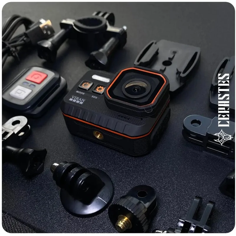CERASTES Action Kamera 4K60FPS Mit Fernbedienung Bildschirm Wasserdichte Sport Kamera Drive Recorder Sport Kamera Helm Action Cam