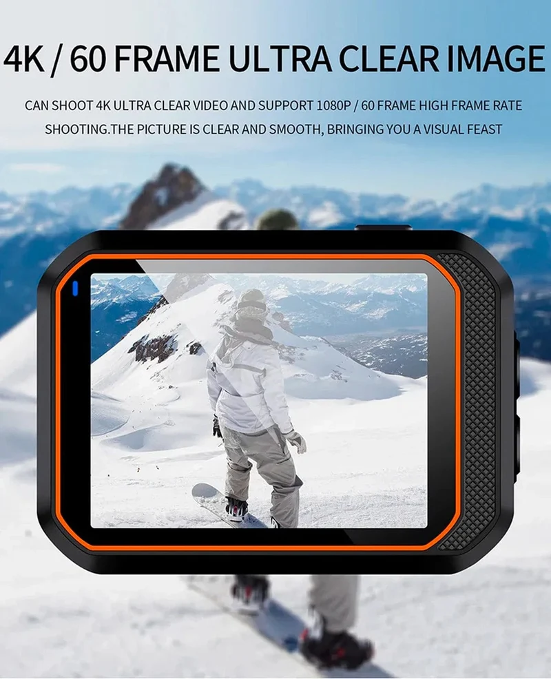 CERASTES Action Kamera 4K60FPS Mit Fernbedienung Bildschirm Wasserdichte Sport Kamera Drive Recorder Sport Kamera Helm Action Cam