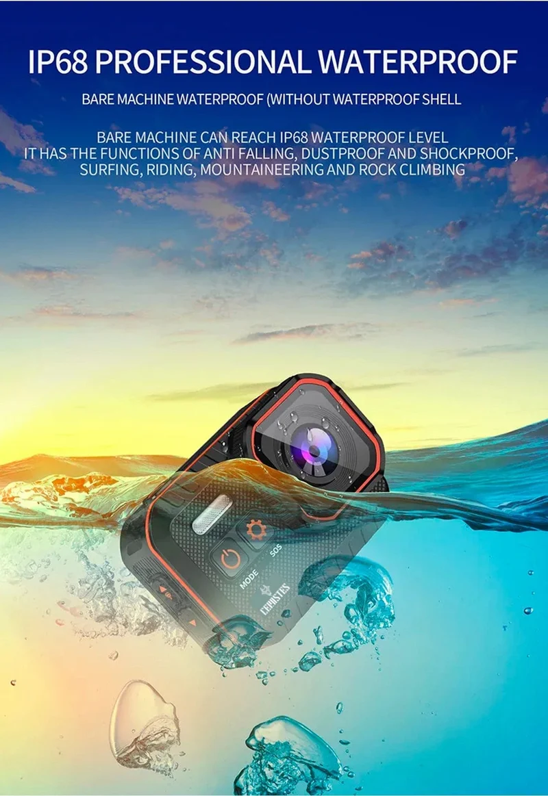 CERASTES Action Kamera 4K60FPS Mit Fernbedienung Bildschirm Wasserdichte Sport Kamera Drive Recorder Sport Kamera Helm Action Cam