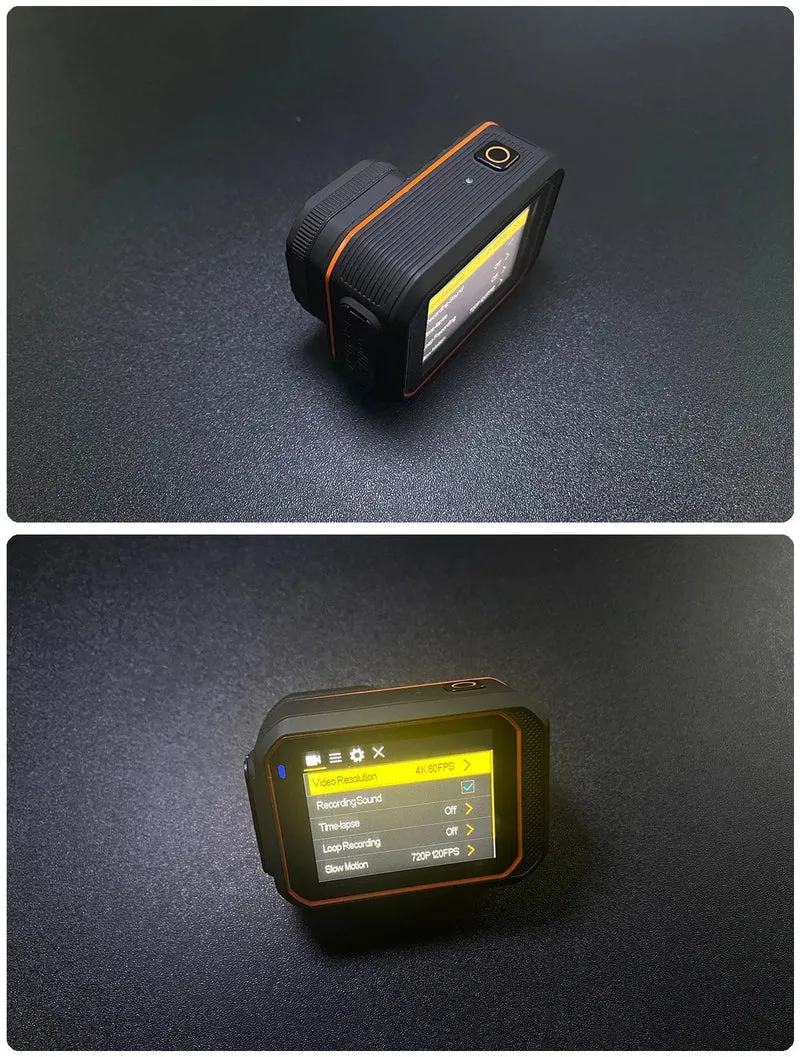 CERASTES Action Kamera 4K60FPS Mit Fernbedienung Bildschirm Wasserdichte Sport Kamera Drive Recorder Sport Kamera Helm Action Cam