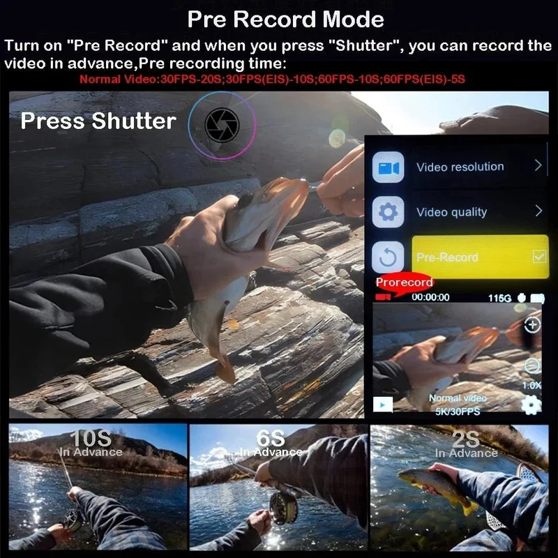 5K Action Kamera 4K60FPS Dual IPS Touch LCD WiFi 170 ° 30M Wasserdicht 5X Zoom Anti-Shake Sport Kamera mit Fernbedienung