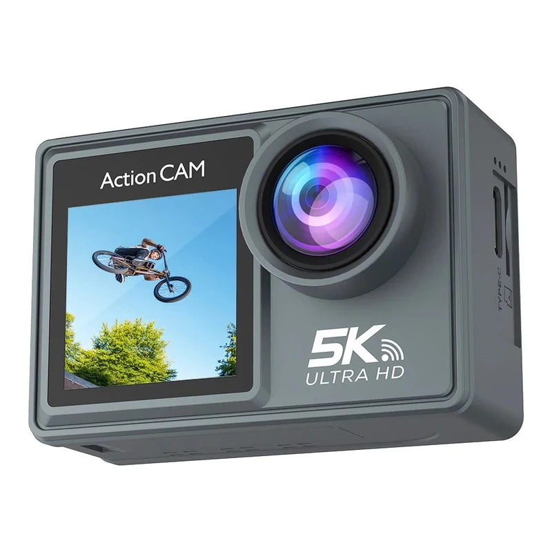 5K Action Kamera 4K60FPS Dual IPS Touch LCD WiFi 170 ° 30M Wasserdicht 5X Zoom Anti-Shake Sport Kamera mit Fernbedienung