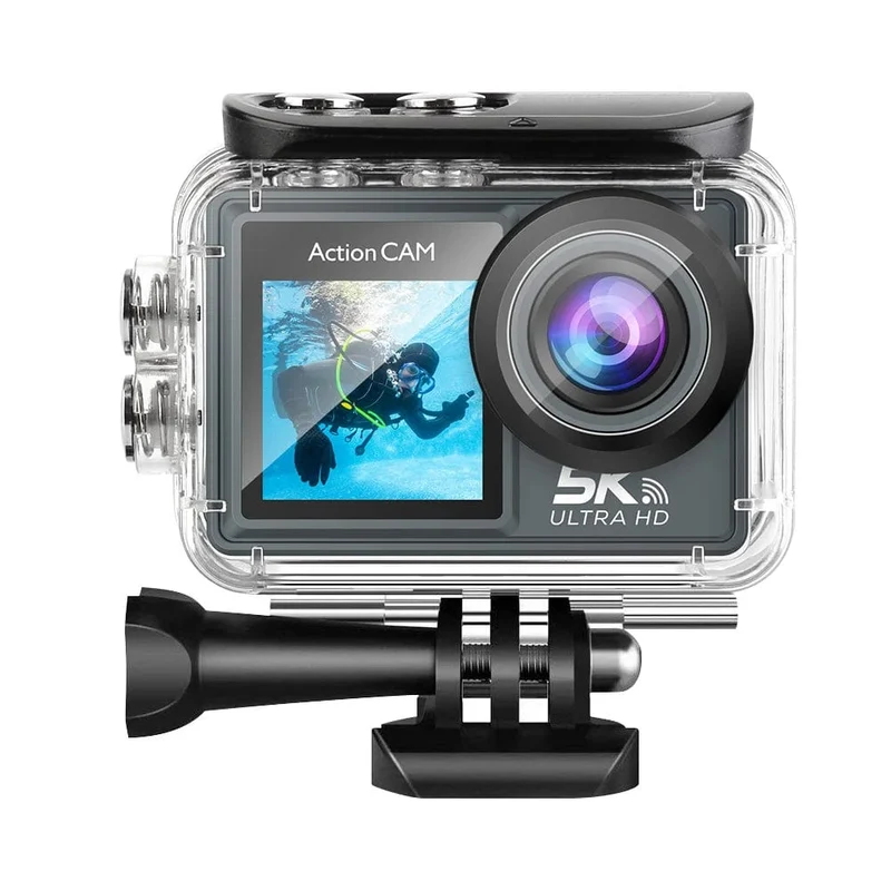 5K Action Kamera 4K60FPS Dual IPS Touch LCD WiFi 170 ° 30M Wasserdicht 5X Zoom Anti-Shake Sport Kamera mit Fernbedienung