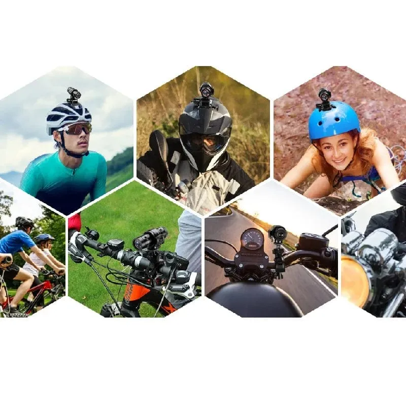 Mini-Sport-DV-Action-Sportkamera mit Taschenlampe, Helm, Full HD 1080P-Video, ideal für Fahrrad, Motorrad, wasserdichter Camcorder