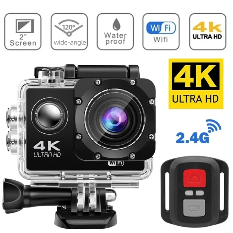 Action-Kamera Ultra HD 4K/30fps WiFi 2.0 Zoll 140D wasserdichte Unterwasser-Helm-Videoaufzeichnungskameras Fahrrad-Vlog-Kamera