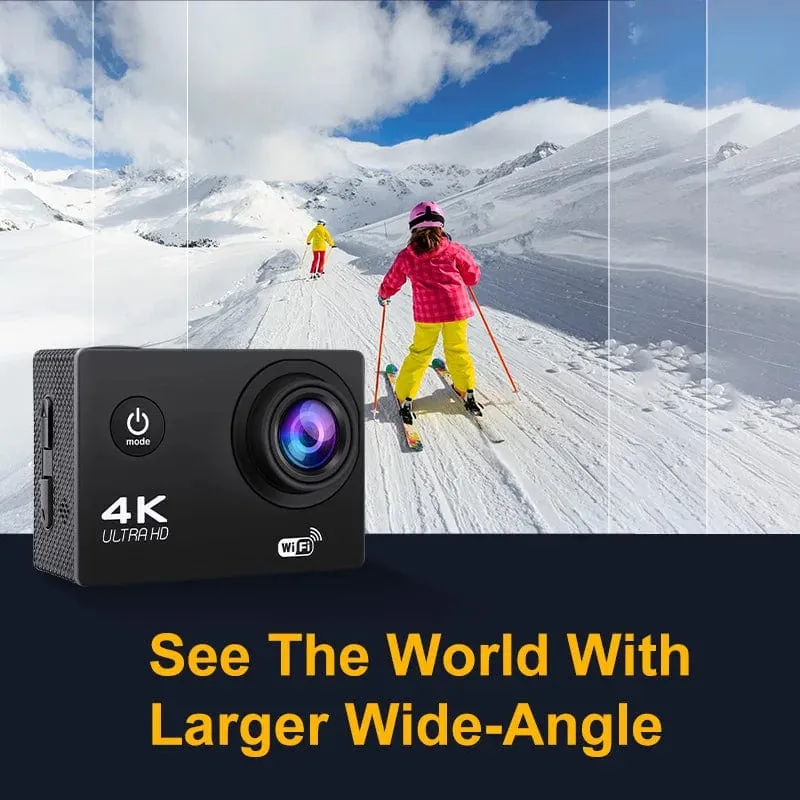 Action-Kamera Ultra HD 4K/30fps WiFi 2.0 Zoll 140D wasserdichte Unterwasser-Helm-Videoaufzeichnungskameras Fahrrad-Vlog-Kamera