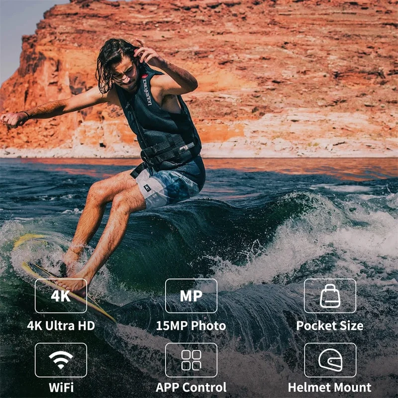 SJCAM C100 Plus Action Kamera 4K 30M Wasserdicht 2.4G WiFi Action Sport action cam EIS fahrrad helm motorräder