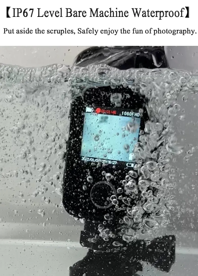 Full HD 1080P Motorrad-Fahrradhelmkamera 150° Weitwinkel IP67 wasserdichte Actionkamera tragbarer Fahrrekorder Bodycam