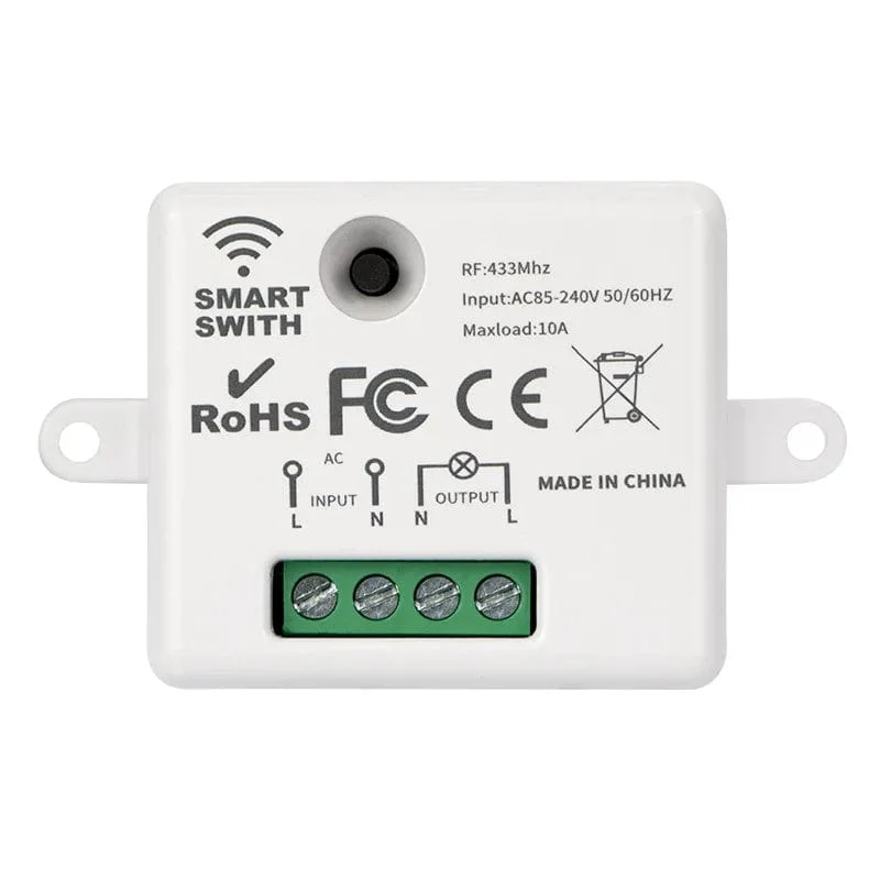 433 MHz AC 110 V 220 V Drahtlose RF Fernbedienung Schalter 1CH Relais Empfänger Mit ON/OFF Sender für Led Glühbirne DIY Steuerung