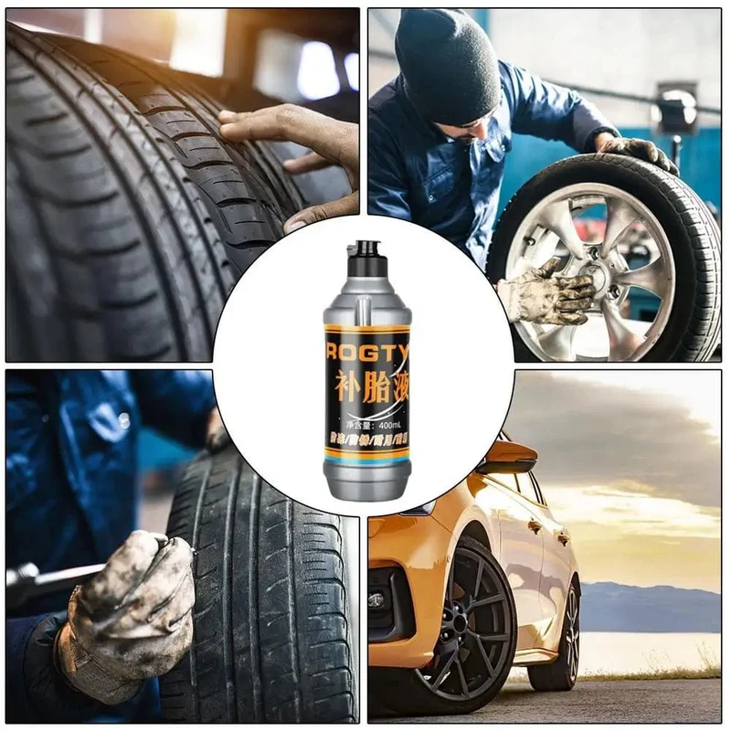 Reifendichtmittel, 400 ml, großes Fassungsvermögen, Reparaturset für Autoreifen, zerstörungsfreies, schnelles Reparaturset für platte Reifen für kleine und mittlere Räder