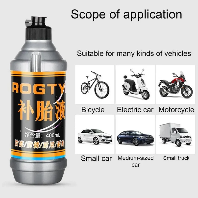 Reifendichtmittel, 400 ml, großes Fassungsvermögen, Reparaturset für Autoreifen, zerstörungsfreies, schnelles Reparaturset für platte Reifen für kleine und mittlere Räder