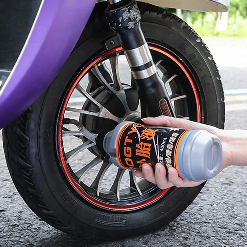 Reifendichtmittel, 400 ml, großes Fassungsvermögen, Reparaturset für Autoreifen, zerstörungsfreies, schnelles Reparaturset für platte Reifen für kleine und mittlere Räder