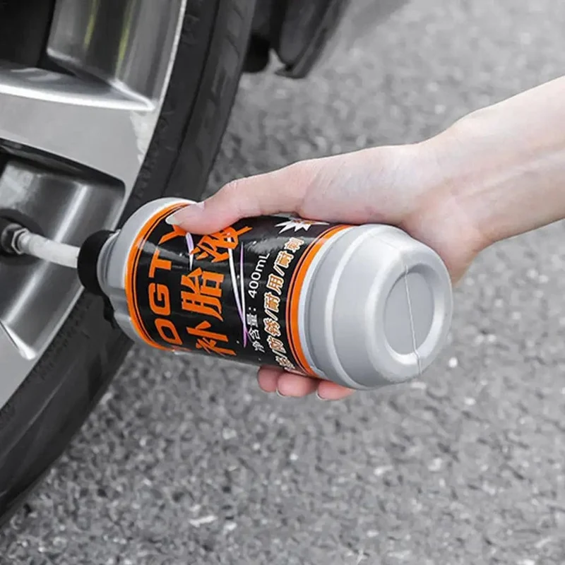 Reifendichtmittel, 400 ml, großes Fassungsvermögen, Reparaturset für Autoreifen, zerstörungsfreies, schnelles Reparaturset für platte Reifen für kleine und mittlere Räder